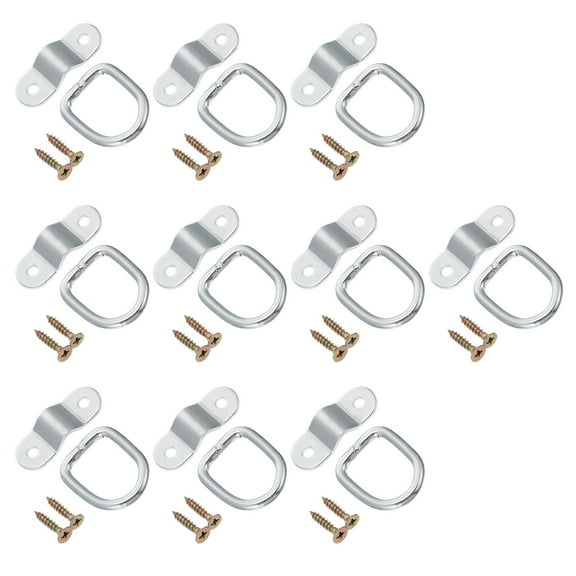 Raindrops  10 Pcs D- Shaped Ring for Trailer Cargo Hook Truck Tie down Loop