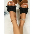 thumbnail image 5 of Vacation Black Sandals For Women  Bow Detail Flat Slide Sandals, 5 of 7