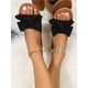 thumbnail image 4 of Preppy Outdoors Flat Slippers for Women, Bow Decor Polyester Open Toe Slide Sandals, 4 of 4