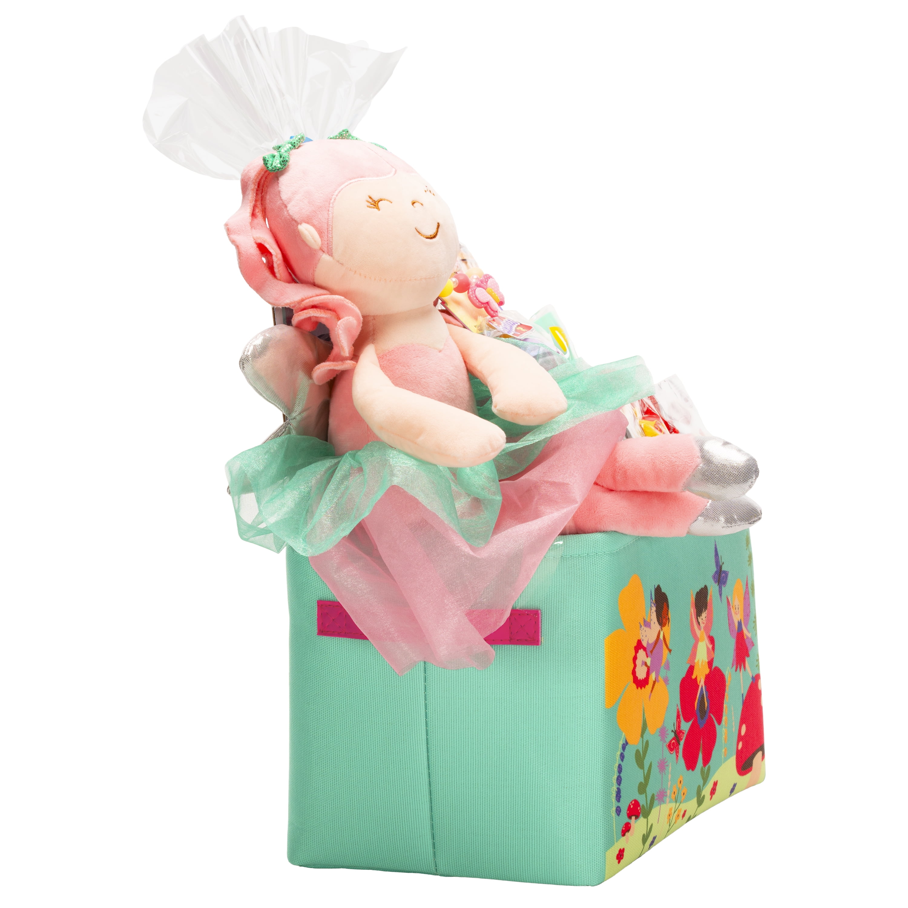 Easter Basket Gift Set Fairy Tea Time Storage Bin with Candies