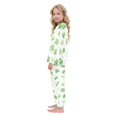 thumbnail image 4 of Fluffy Pajamas Set Fuzzy Winter Warm Pj Sets Pullover Tops and Long Pants Green Shamrock Leaves X-Small, 4 of 8