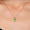 thumbnail image 3 of Gem Stone King 0.90 Ct Oval Green Peridot 18K Rose Gold Plated Silver Pendant with Chain, 3 of 6