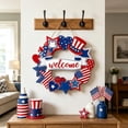 thumbnail image 6 of CuiLiyq 4th of July Wooden Welcome Door Hanger, Patriotic Memorial Day USA 250th Anniversary Sign for Front Porch Wall Entryway Home Decor, 6 of 6