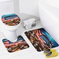 thumbnail image 4 of Independence Day Of The United States Flag Bathroom Sets with Shower Curtain And Rugs, Incl with 12 Hooks，Toilet Lid Oval Rug, 4 of 8
