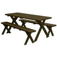 thumbnail image 5 of Kunkle Holdings, LLC Pine 6' Cross-Leg Picnic Table with 2 Benches Black, 5 of 5