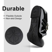 HOMEHOT Girls Dress Shoes Mary Jane Shoes for Girls Princess Ballerina Flats Back to School Shoes for Girls Party Wedding Black Big Kid 4