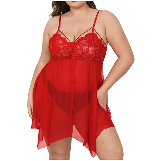 jovati Sexy Lingerie for Women Plus Size New Sexy Women Lace Sexy Lingerie  Large Size Rose Lace Suspenders Plus Size Sling