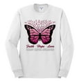 thumbnail image 2 of Wild Bobby Faith Hope Love Butterfly Ribbons Breast Cancer Awareness Men Long Sleeve Shirt, White, XX-Large, 2 of 6