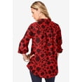 thumbnail image 3 of Roaman's Women's Plus Size Kate Long Sleeve Easy Cotton-Blend Button-Front Shirt, 3 of 6