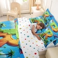 thumbnail image 4 of Feelyou Cartoon Dinosaur Letter A Print Twin Bedding Sets for Boys Girls, Cute Animal Bedding Comforter Set, Blue, Polkadot Reversible, 7-Piece, 4 of 7