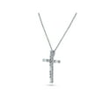 thumbnail image 2 of BERRICLE Sterling Silver Cross Cubic Zirconia CZ Fashion Pendant Necklace for Women 18 inch, Rhodium Plated, 2 of 7