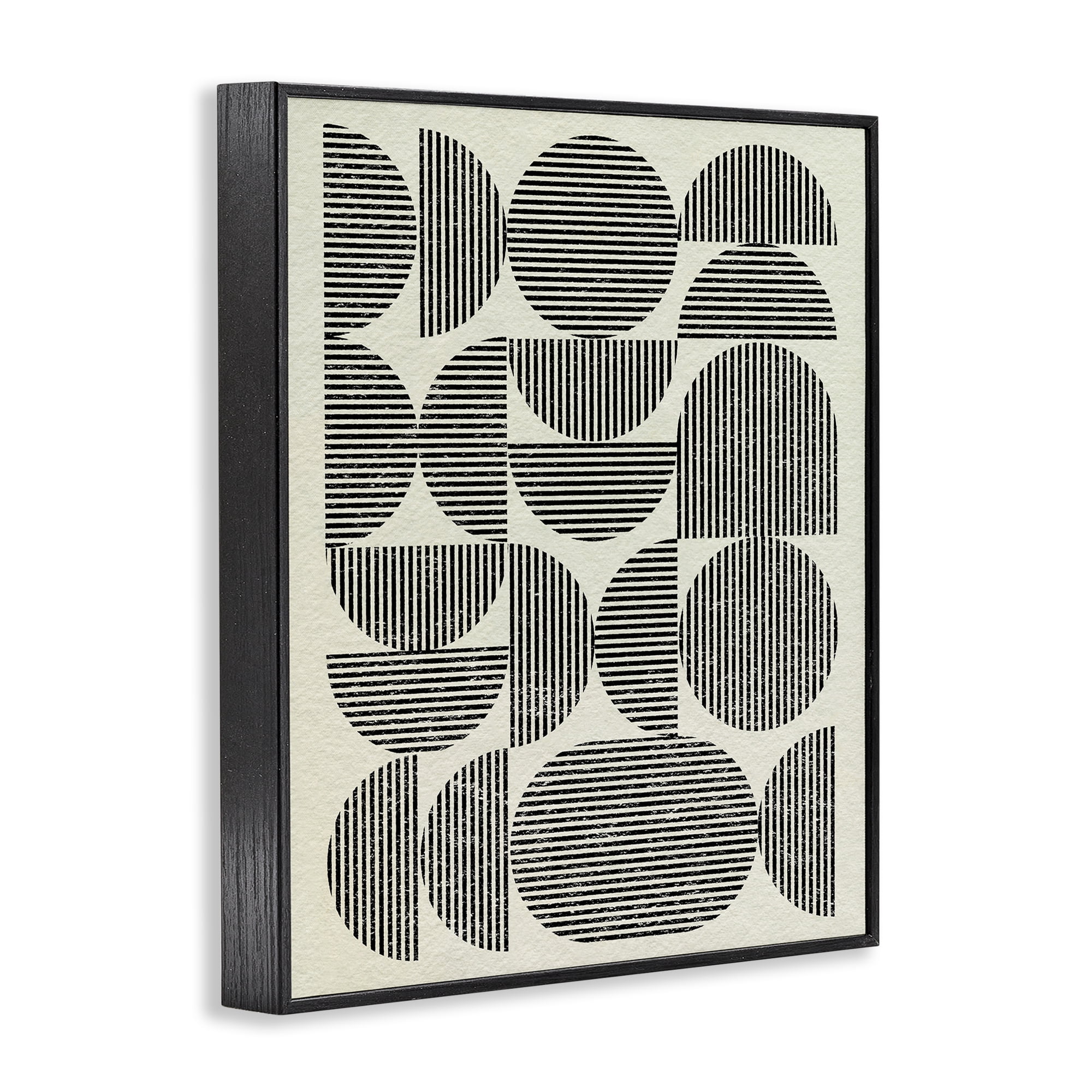 Stupell Industries Modern Arch Shapes Abstract Painting Black Framed Art Print Wall Art, 16 x 20