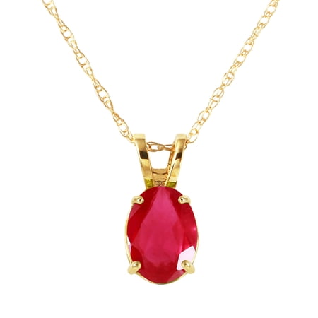Galaxy Gold 14K Solid Gold Natural Ruby Pendant Necklace for Women - Yellow Gold Fine Jewelry
