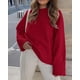 thumbnail image 4 of Suéter PRETTYGARDEN Oversize Peludo Cuello Redondo Rojo Grande, 4 of 8