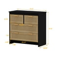 thumbnail image 3 of 4 Drawers Rattan Cabinet,For Bedroom,Living Room,Dining Room,Hallways,Easy Assembly, Black, 3 of 8