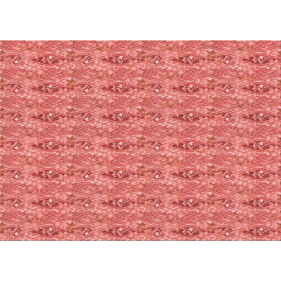 Ahgly Company Indoor Rectangle Patterned Fire Engine Red Area Rugs, 5' x 7'