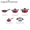 thumbnail image 2 of Batería de Cocina Tramontina 17 piezas  Loreto  Roja, 2 of 4