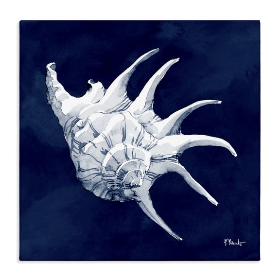 Stupell Industries Traditional Cyanotype Shells Traditional Conch Canvas Art, 17 x 17, by Paul Brent