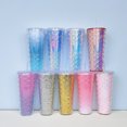 thumbnail image 4 of Vaso de escamas de pescado de plástico de doble pared DIY 710 de 24 oz, vaso de escamas de pescado, vaso de sirena, sin logotipo, 4 of 5