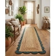 thumbnail image 3 of Sivi 2.6 x 12 Feet Handmade Scallop Braided Jute Rug - Natural Jute Runner Rug, 3 of 15