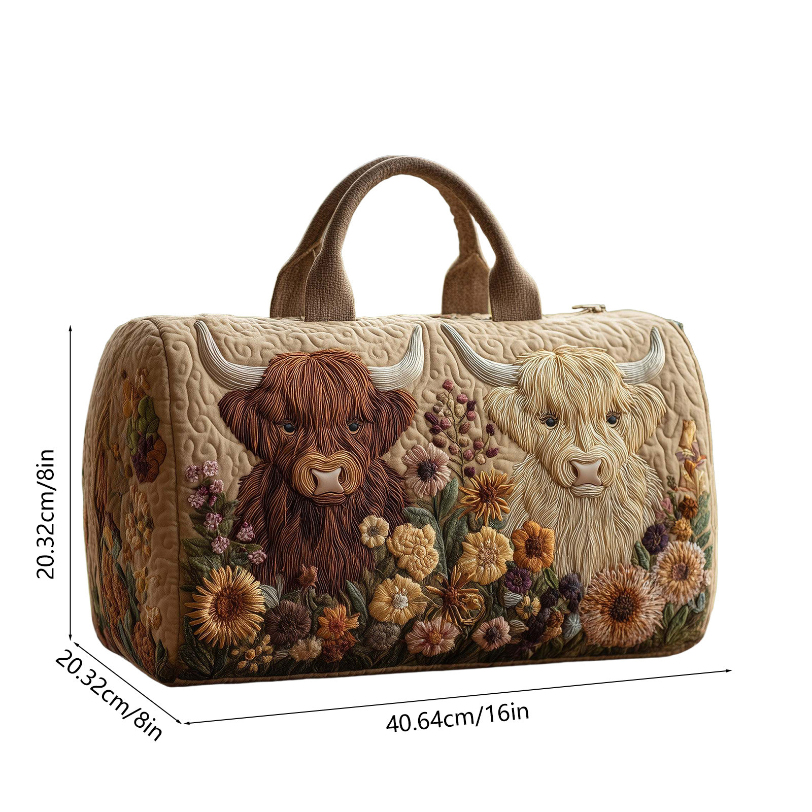 Highland Cow Medium Travel Duffle Bag for Men Women Overnight Weekender Bag Sports Gym Bag Luggage Handbag Lightweight Waterproof Foldable for Traveling Daily
