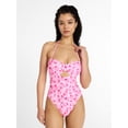 thumbnail image 2 of No Boundaries Floral Cut Out Bandeau One Piece Swimsuit, Women's XXS -XXL, 2 of 6