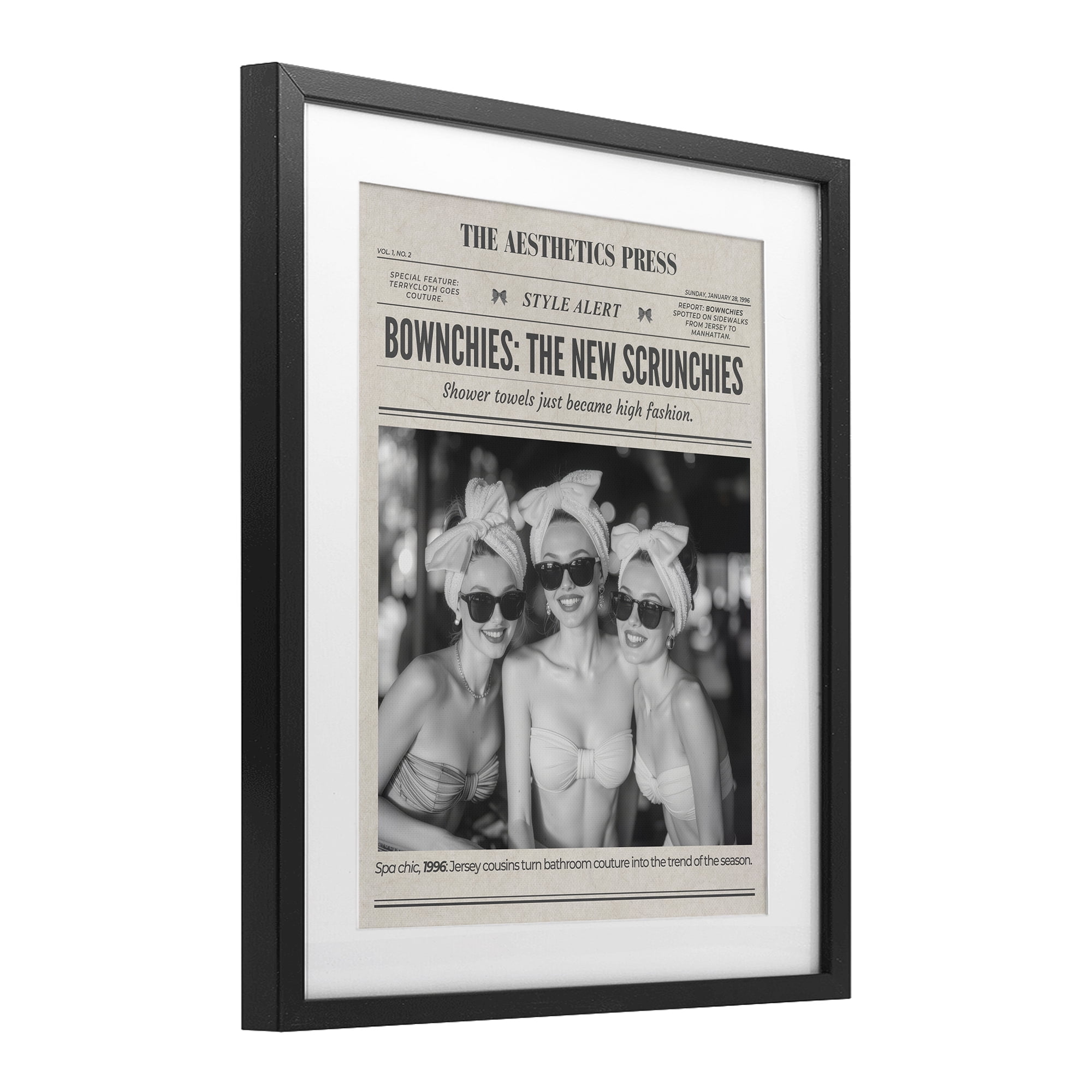 The Aesthetics Press Magazine Black Framed Print Under Glass, design by A Barefoot Stylist