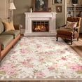 thumbnail image 5 of Lahome Decor 6'x9' Boho Floral Area Rug 6x9ft Washable Rugs for Living Room,Vintage Girls Rugs for Bedroom Ultra-Thin Non Slip Nursery Rug Girl Carpet for Playroom Dining Room Nursery,Beige, 5 of 10
