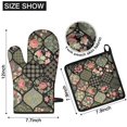thumbnail image 6 of Pioneer Flower Kitchen Oven Mitt and Pot Holder Sets 2 Pcs for Baking, Cooking and Grilling, Heat Resistant Up To 392 °F, 6 of 7