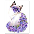 thumbnail image 2 of Cute Cat with Blue Flowers - Animal Canvas Art Print, 2 of 3
