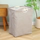 thumbnail image 4 of Bolsa de almacenamiento de ropa de lona de gran capacidad | 20.8x15.7x10.6 pulgadas | Organizador plegable con asas de madera resistentes, forro resistente al agua, diseño multicolor duradero para, 4 of 6