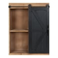 thumbnail image 3 of Kate and Laurel Cates Wood Wall Storage Cabinet with Sliding Barn Door, Rustic Brown/Black 22x28, 3 of 10