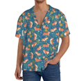 thumbnail image 1 of Fotbe Corgi with Flowers Camisa Estampada de Manga Corta para Hombre, Casual de Verano, Estilo Playero, Sin Arrugas-Large, 1 of 5