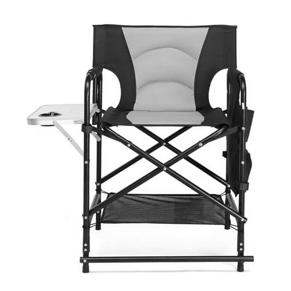 OmySalon Directors Camping Chair with Side Table Storage Bag, Foldable Camping Chair for Aritist & Client (22in)