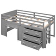 thumbnail image 3 of Cfowner Wooden Loft Bed with Cabinet and Shelf, Twin Size, Gray, 3 of 6