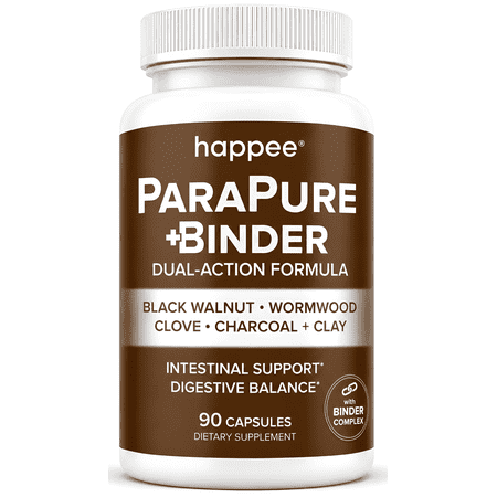 Happee Parasite Cleanse with Binder Supplement, Intestinal Support, 90 Capsules