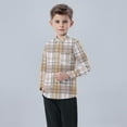 thumbnail image 6 of Ltctricy Toddler Baby Button down Shirts Boys Girls Plaid Long Sleeve Collared Dress Shirts School Casual Blouses, 6 of 7