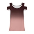 thumbnail image 4 of Teissuly Women's Gradient Off-Shoulder Short Sleeve Top T-shirt, 4 of 5