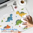 thumbnail image 4 of Long Mouse Pads for Desk,White Cartoon Dinosaurs Leaves Pattern Desk Mats on Top Of Desks, Desk Mouse Pad Extra Large with 3mm Non-Slip Base and Stitched Edge for Gaming,Office,Work,Home 31.5"x11.8", 4 of 6