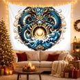 thumbnail image 3 of Ocean Waves Eastern with Dragon Main Scales Highlights, Mystical Fantasy for Space Lovers, Galaxy Room Decor, Easter Gift, Tapestry Wall Hanging for Bedroom and Dorm, 3 of 7