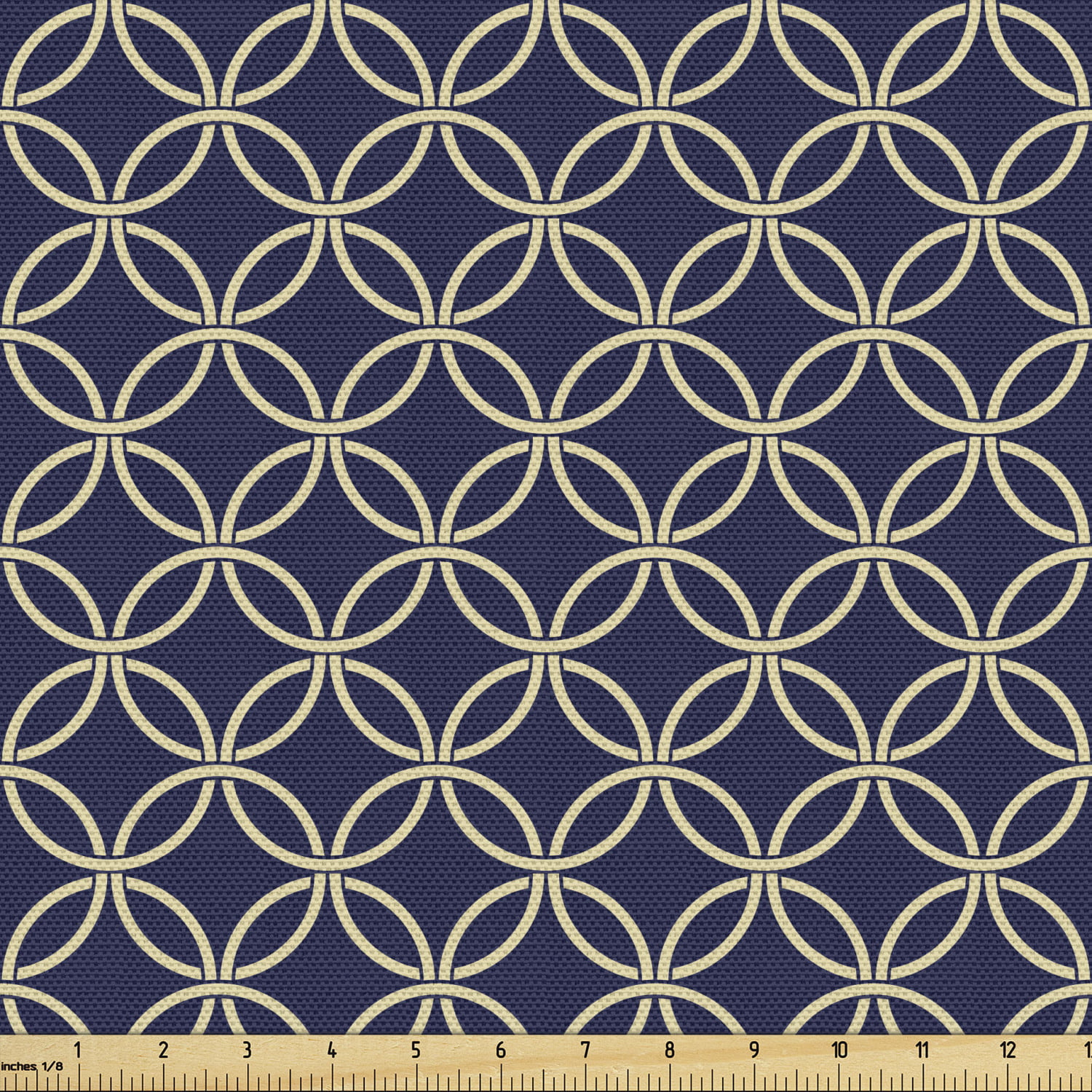 Sailor Rope Patterned Baroque Shape Navy Blue White Decorative Digital Printed Upholstery Fabric