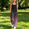 thumbnail image 2 of Fancifize Kids Girls Sleeveless Overalls Pants Casual Loose Straight Leg Jumpsuits Teens Printed Tie Dye Rompers 5-16 Years, 2 of 8