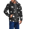 thumbnail image 2 of Wukai Crescent and Stars Print Men's Zip-Up Hoodie,Fleece Full-Zip Hoodie for Men, Hooded Sweatshirt-Small, 2 of 5