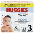 thumbnail image 1 of Couches Huggies Snug & Dry pour bébé, taille 3 (16 à 28 lb), 198 unités, 1 of 9