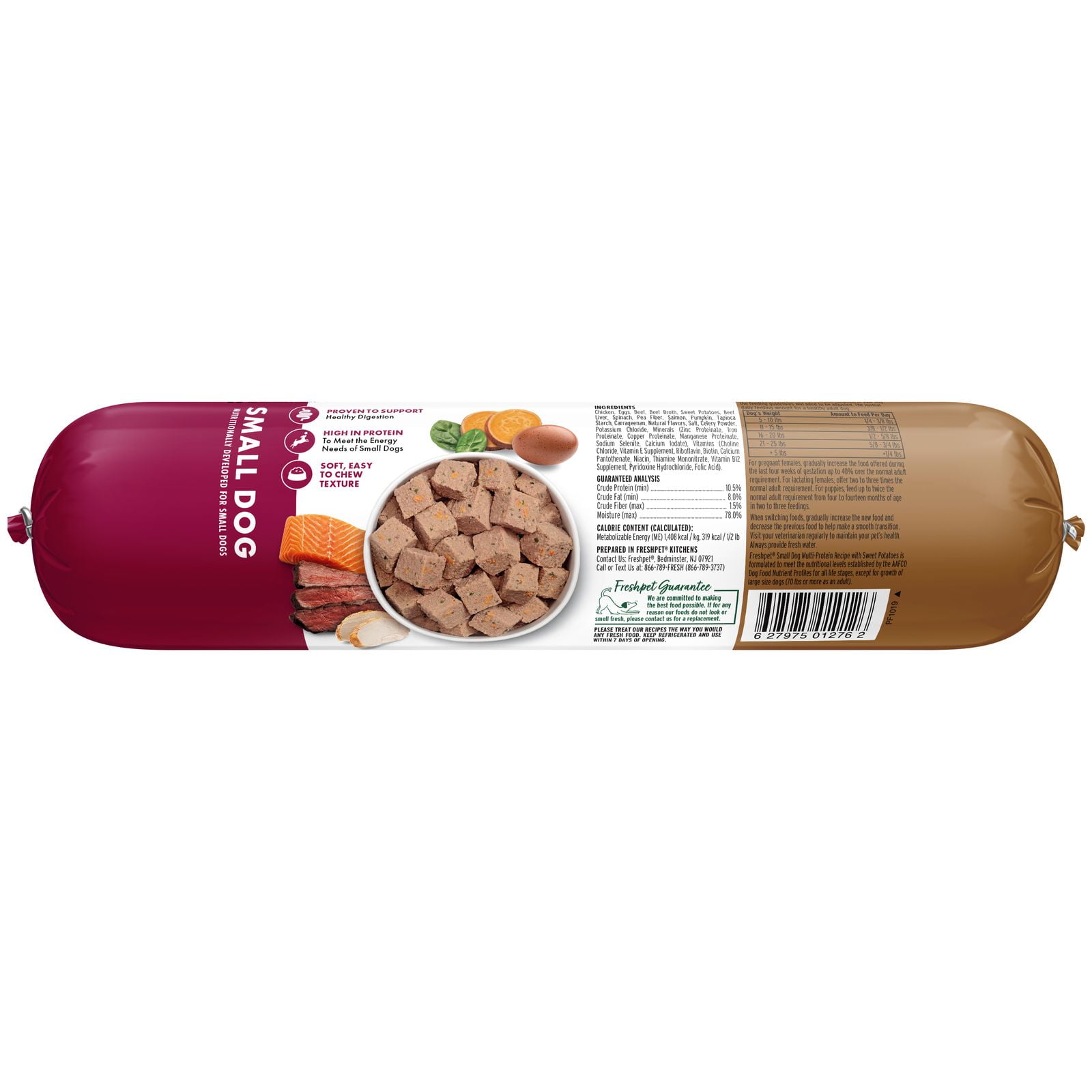 (6 pack) Freshpet Fresh Dog Food, Small Dog Multi-Protein Recipe, Slice & Serve Roll, 1 lb.