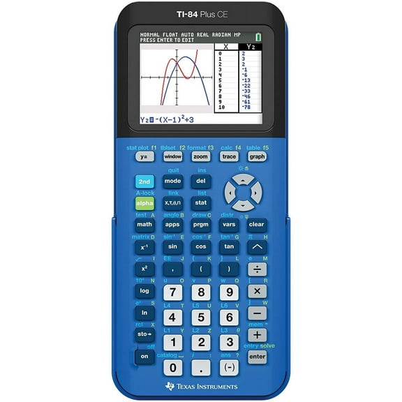Pre-Owned Texas Instruments TI-84 Plus CE Color Graphing Calculator, Bionic Blue
