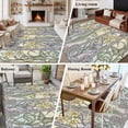 thumbnail image 5 of Butterflies Flowers Area Rugs 8'x10', Washable Small Throw Rugs for Living Room Patio, Vintage Geometric Colorful Glass Floral Indoor Outdoor Rug Non-Slip Low Pile Carpet Runner Reversible Floor Mats, 5 of 8