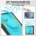 thumbnail image 3 of ShieldPlus for Samsung Galaxy Tab A9+ Plus Case for Kids Girl, Galaxy Tab A9+ 11 inch 2023 Released with Rotating Stand Shoulder Strap Shockproof Full Body Protective,Light Blue, 3 of 8
