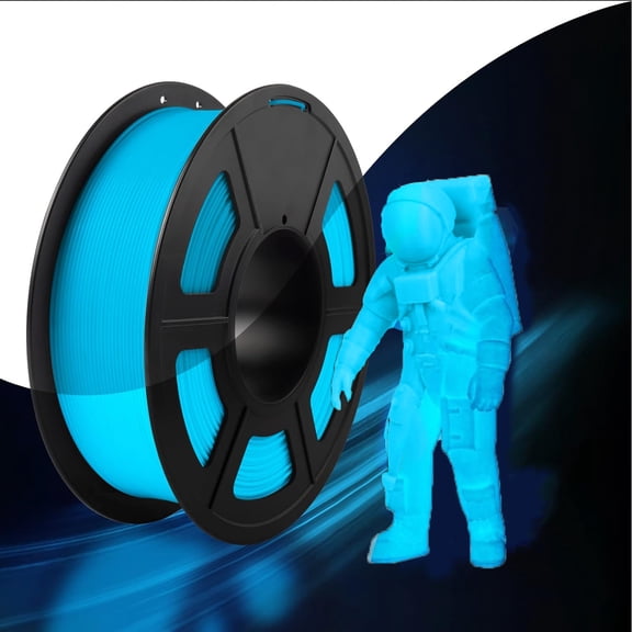 Glow in The Dark TPU Filament , TPU 95A, 3D Printer Filament Bundle glow Blue 250g/0.55lbs, 1.75mm 3D printer filament.