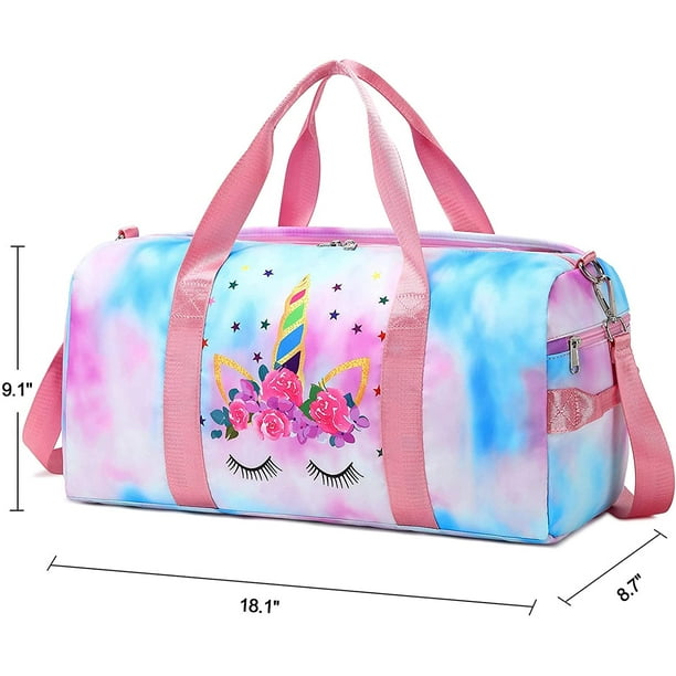 Duffle Bag for Girls Sport Gym Bag Weekender Carry On Workout Duffel Overnight Shoulder Bag with Shoe Compartment Blue Pink Walmart